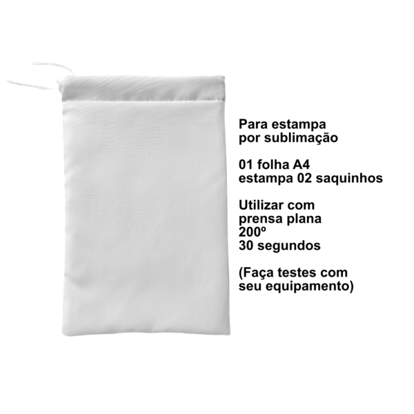 Saquinhos em Tecido Microfibra Para Sublimação 20x13cm - Imagem 2